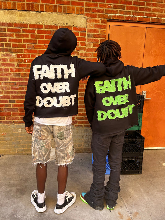 "FAITH OVER DOUBT" Hoodies WITHOUT Strings💚🖤